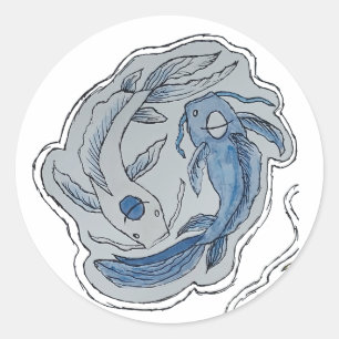 Sticker Rond Poisson..
