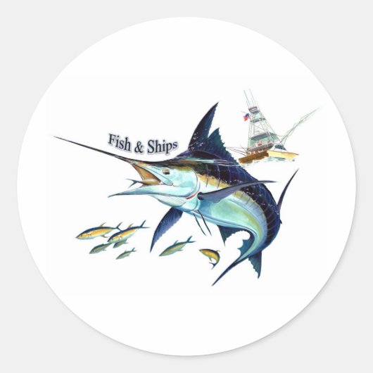 Sticker Rond poisson à bord des navires (Devant)