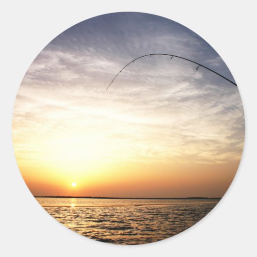 Sticker Rond Poisson à Sunrise ! (Devant)