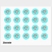 Sticker Rond Poisson à thème fête d'anniversaire (Feuille)