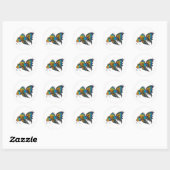 Sticker Rond Poisson arc-en-ciel (Feuille)