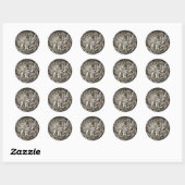 Sticker Rond Poisson dans un seau (Feuille)