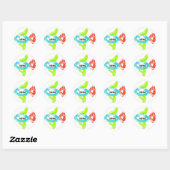 Sticker Rond Poisson darwin (Feuille)