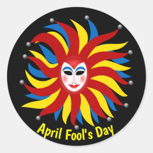 Sticker Rond Poisson d'avril de farces