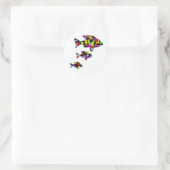 Sticker Rond poisson de mosaïque (Sac)