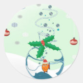 Sticker Rond Poisson de Noël (Devant)