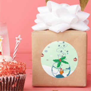 Sticker Rond Poisson de Noël