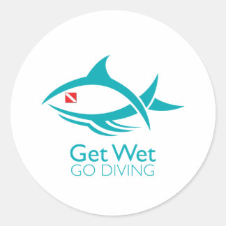 Sticker Rond Poisson de plongée tribale