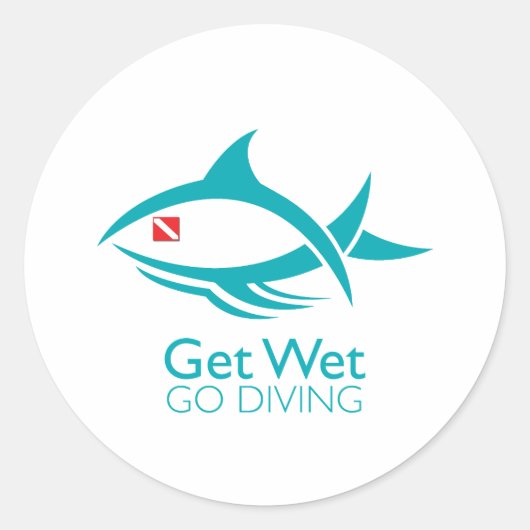 Sticker Rond Poisson de plongée tribale (Devant)