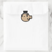 Sticker Rond Poisson d'or avec chapeau supérieur (Sac)