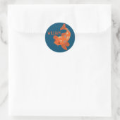 Sticker Rond Poisson d'or bleu et orange (Sac)