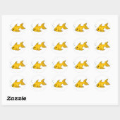 Sticker Rond Poisson d'or mousseux (Feuille)