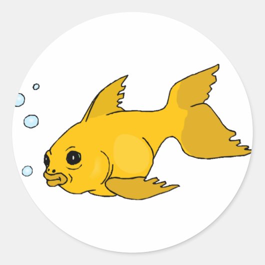 Sticker Rond Poisson d'or mousseux (Devant)