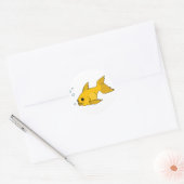 Sticker Rond Poisson d'or mousseux (Enveloppe)