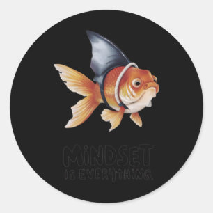 Sticker Rond Poisson d'or Portant l'Autocollant S Fin Requin