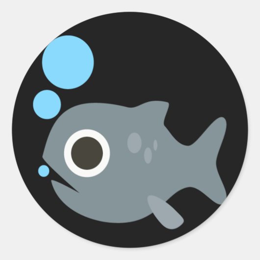 Sticker Rond Poisson Emoji mignon (Devant)