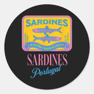 Sticker Rond Poisson en conserve Sardines en conserve Poisson e
