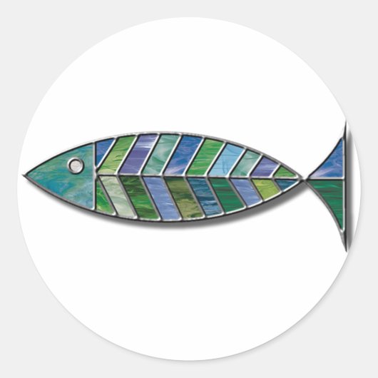 Sticker Rond Poisson en verre tendu (Devant)