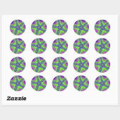 Sticker Rond Poisson-étoile de récif pourpre (Feuille)