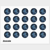Sticker Rond Poisson fantomatique (Feuille)