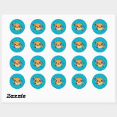 Sticker Rond Poisson-globe (Feuille)