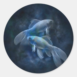 Sticker Rond Poisson gras