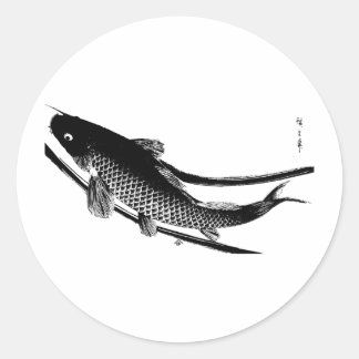 Sticker Rond Poisson japonais