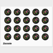 Sticker Rond Poisson Koi autour de Lotus Flower dans un étang Z (Feuille)