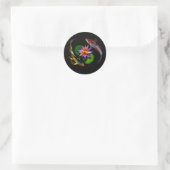 Sticker Rond Poisson Koi autour de Lotus Flower dans un étang Z (Sac)