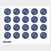 Sticker Rond Poisson Koi En Points (Feuille)