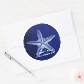 Sticker Rond poisson marin bleu marine blanc blanc (Enveloppe)