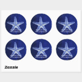 Sticker Rond poisson marin bleu marine blanc blanc (Feuille)