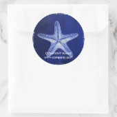 Sticker Rond poisson marin bleu marine blanc blanc (Sac)