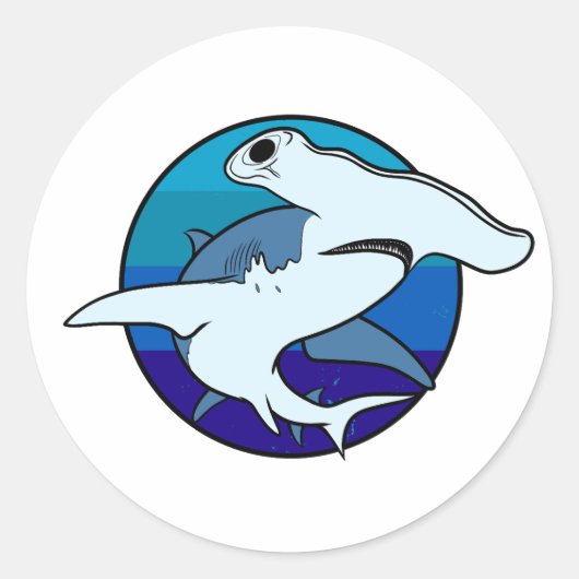 Sticker Rond poisson marteau (Devant)