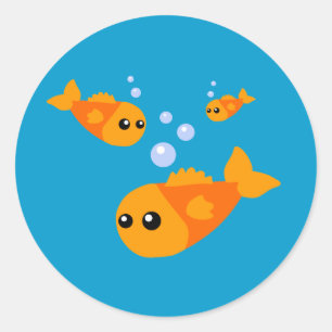 Sticker Rond Poisson mignon