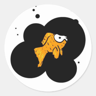 Sticker Rond Poisson mort