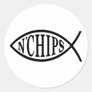 Sticker Rond Poisson N' Chips Poisson