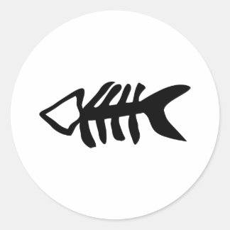 Sticker Rond poisson noir