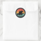 Sticker Rond Poisson-pêcheur Vintage (Sac)