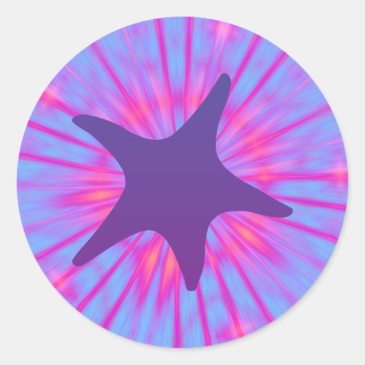 Sticker Rond Poisson pourpre (Devant)