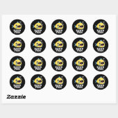 Sticker Rond Poisson Rawr Funny Animal Pun Dark BG (Feuille)