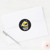 Sticker Rond Poisson Rawr Funny Animal Pun Dark BG (Enveloppe)