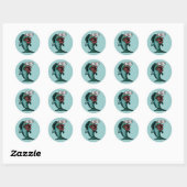 Sticker Rond Poisson rayé (Feuille)