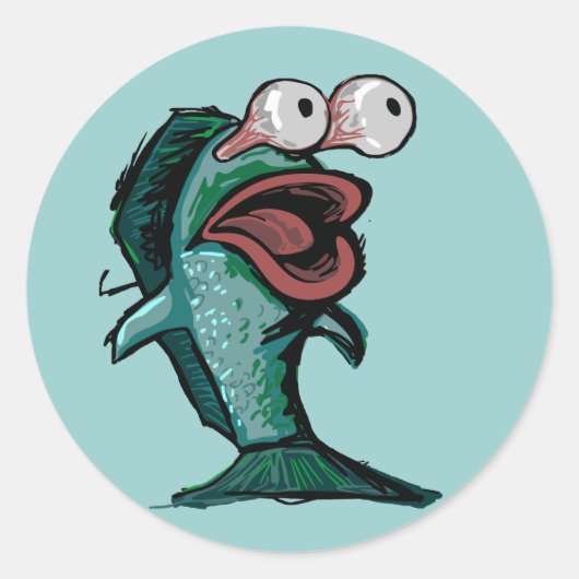 Sticker Rond Poisson rayé (Devant)