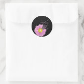 Sticker Rond Poisson rose avec rubans roses (Sac)