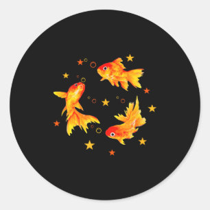 Sticker Rond Poisson rouge, Cadeau drôle pour hommes vintage ré
