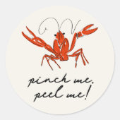 Sticker Rond Poisson Rouge Pinch Me Peignez-Moi Seafood Boil Pa (Devant)