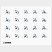 Sticker Rond Poisson Sur Cadeau De Pêche (Feuille)