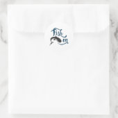 Sticker Rond Poisson Sur Cadeau De Pêche (Sac)