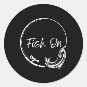 Sticker Rond Poisson Sur Capture Drôle Dit Pêche Humour Hommes 